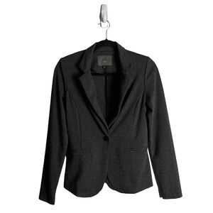 Ichi Women's Charcoal Gray Single Breasted Notch Lapel Blazer